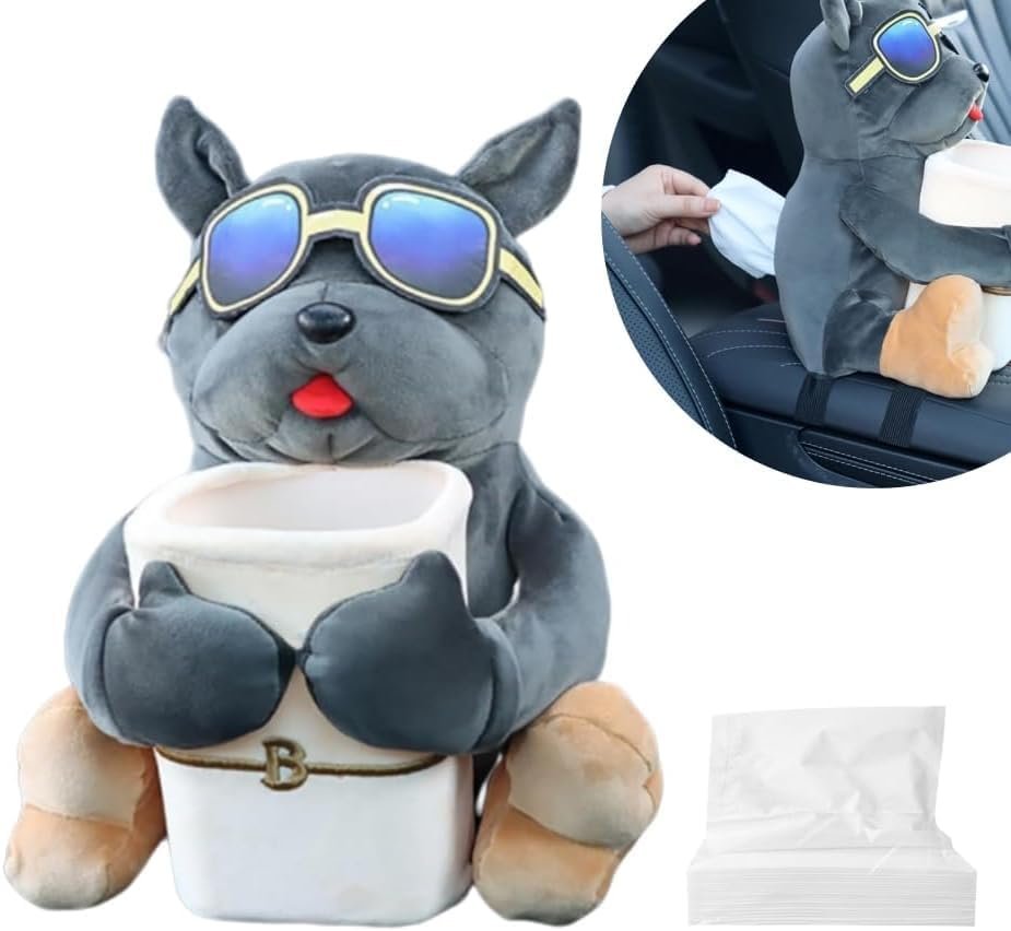 Cartoon Armrest Car Tissue Box Organizer
