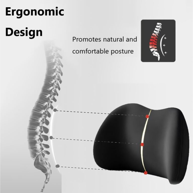 2 in 1 Memory Foam Car Seat Headrest Lumbar Support Set - Image 6
