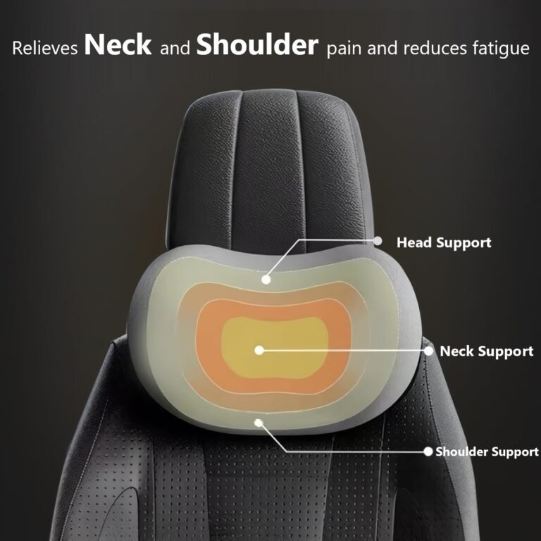 2 in 1 Memory Foam Car Seat Headrest Lumbar Support Set - Image 5