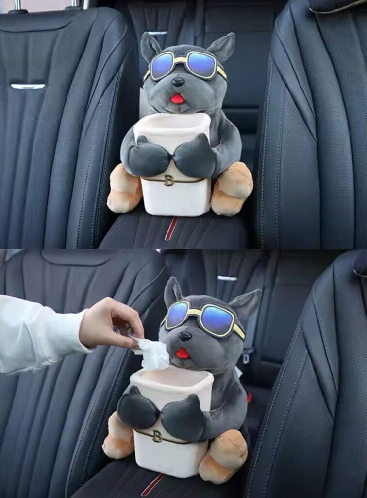 Cartoon Armrest Car Tissue Box Organizer - Image 3