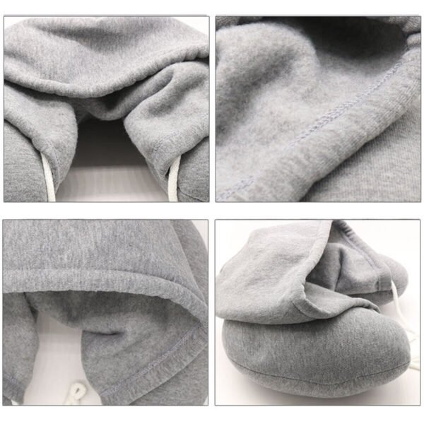 U Shape Travel Hooded Neck Pillow for Ultimate Comfort and Support - Image 4