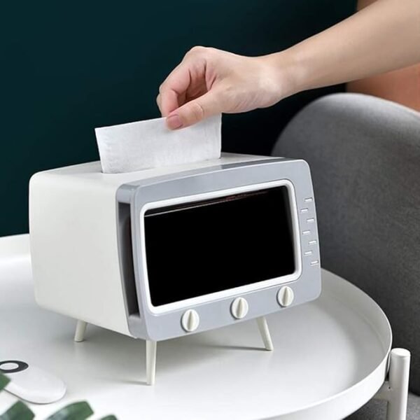 Cute Desktop TV Tissue Box Organizer - Image 2