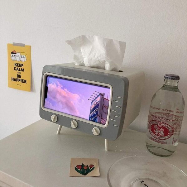 Cute Desktop TV Tissue Box Organizer - Image 4