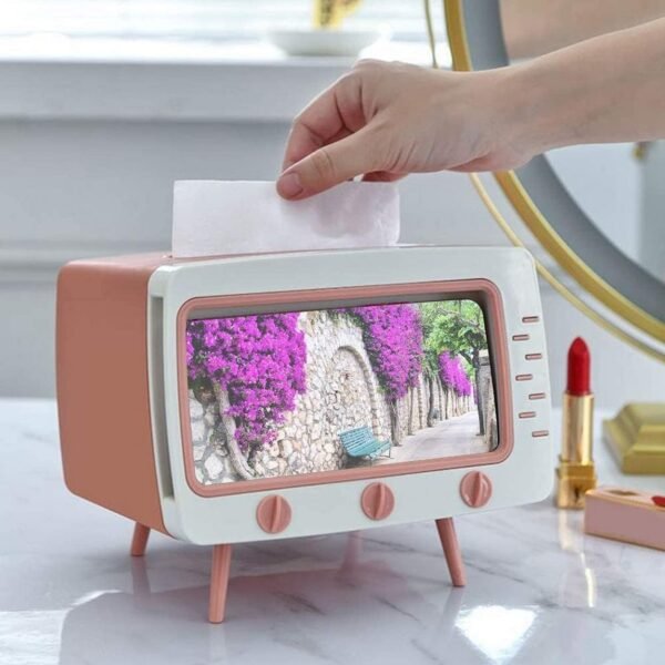 Cute Desktop TV Tissue Box Organizer - Image 5