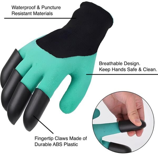 2 in 1 Protective Latex Claws Gardening Gloves - Image 7