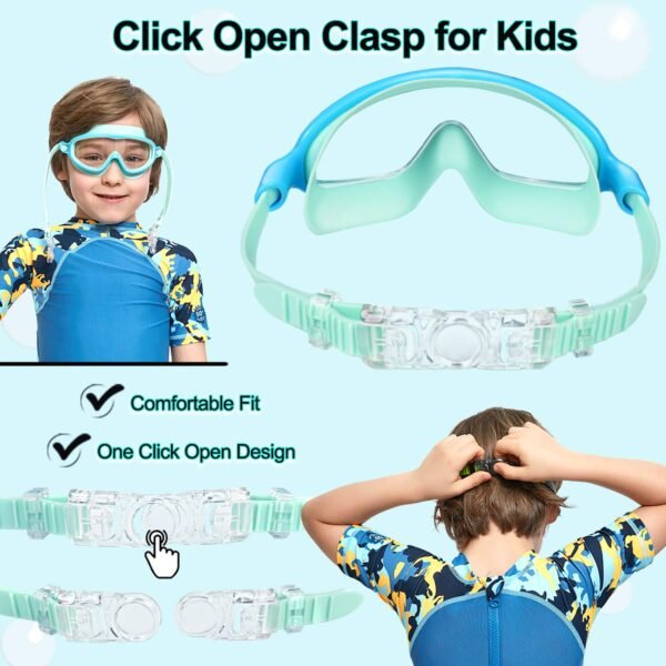 Large Frame Waterproof And Anti-Fog Children's Swimming Goggles - Image 5