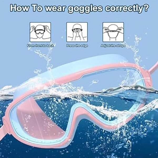 Large Frame Waterproof And Anti-Fog Children's Swimming Goggles - Image 4