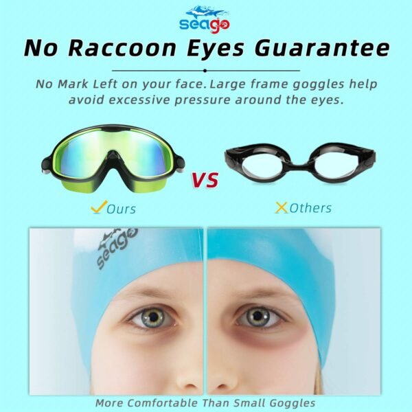 Large Frame Waterproof And Anti-Fog Children's Swimming Goggles - Image 6