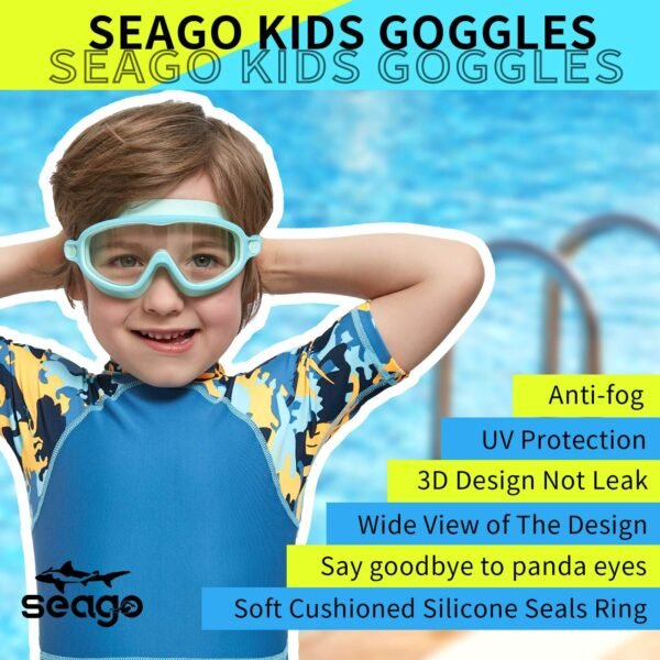 Large Frame Waterproof And Anti-Fog Children's Swimming Goggles - Image 2