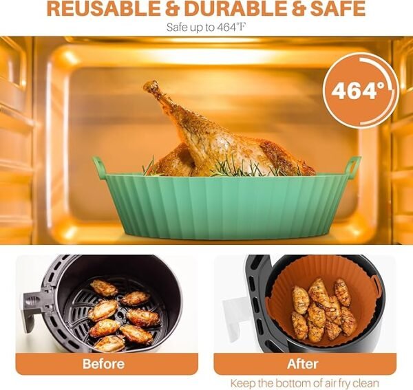 Reusable Air Fryer Silicone Baking Tray Liner - Image 5