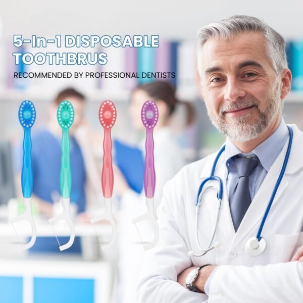 The Ultra 5in1 Mini Toothbrush Care Set with Floss, Tongue Scraper, and Toothpick for a Fresh And Confident Smile - Image 2