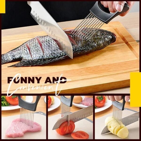 Convenient Kitchen Tool Stainless Steel Slice Holder - Image 4