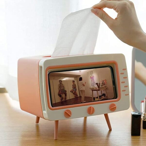 Cute Desktop TV Tissue Box Organizer - Image 7
