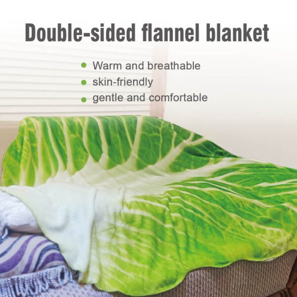 Funny Summer Flannel Cabbage Blanket - Image 2