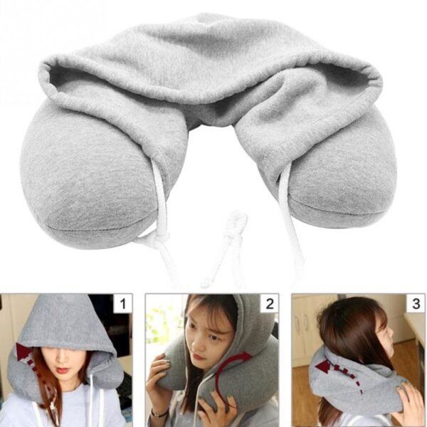 U Shape Travel Hooded Neck Pillow for Ultimate Comfort and Support - Image 5