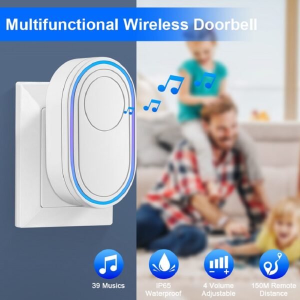 IP65 Waterproof Smart Wireless Doorbell With LED Light - Image 2