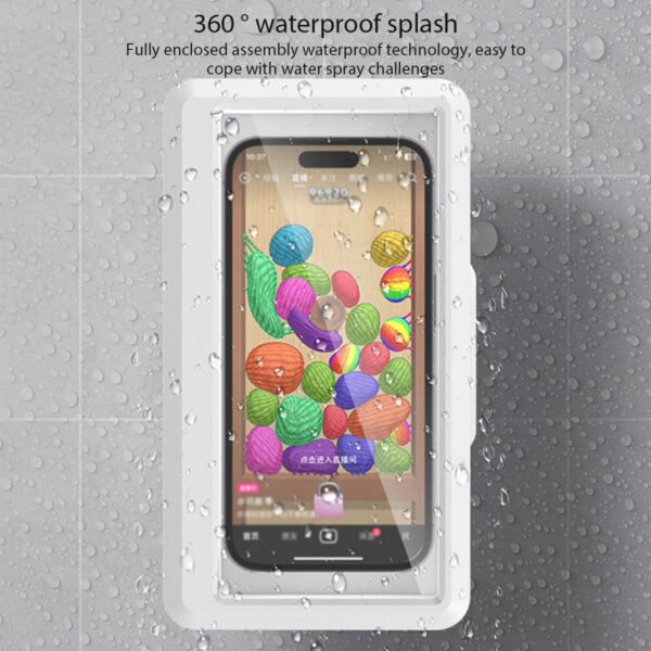 Wall Mounted Touchable Waterproof Phone Holder For Bathroom Shower - Image 4