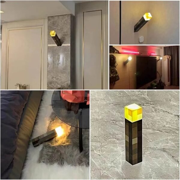 4 Colors Brownstone Minecraft Torch LED Light - Image 10
