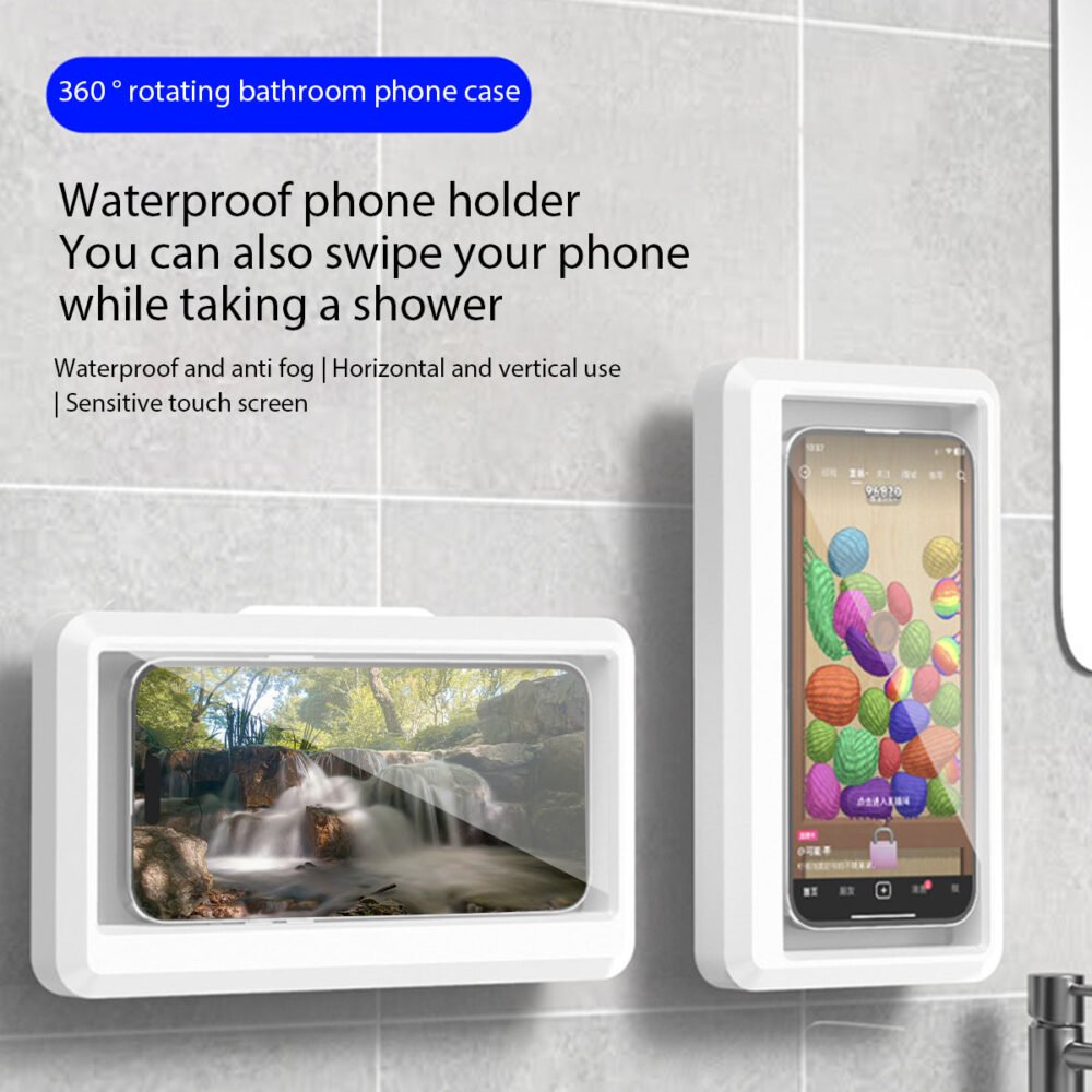 Wall Mounted Touchable Waterproof Phone Holder For Bathroom Shower