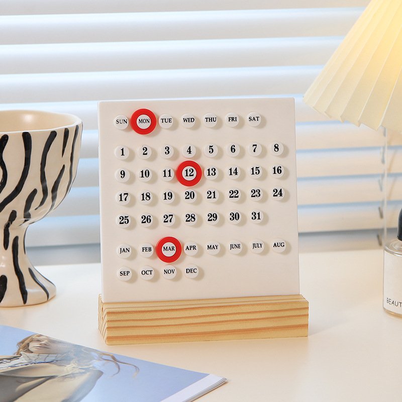 New 2025 Minimalist Wood Perpetual Calendar For Home Decoration