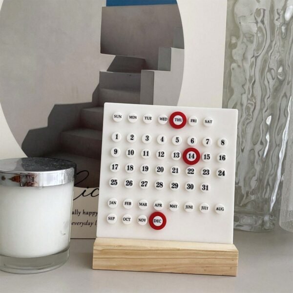 New 2025 Minimalist Wood Perpetual Calendar For Home Decoration - Image 2