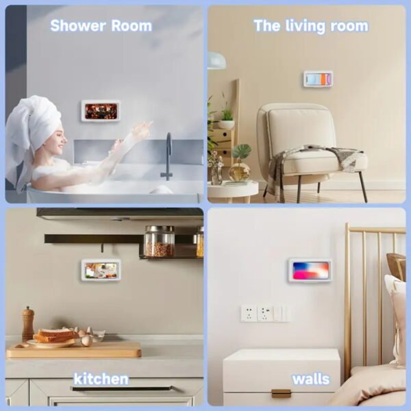 Wall Mounted Touchable Waterproof Phone Holder For Bathroom Shower - Image 8