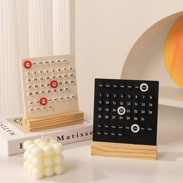 New 2025 Minimalist Wood Perpetual Calendar For Home Decoration - Image 4