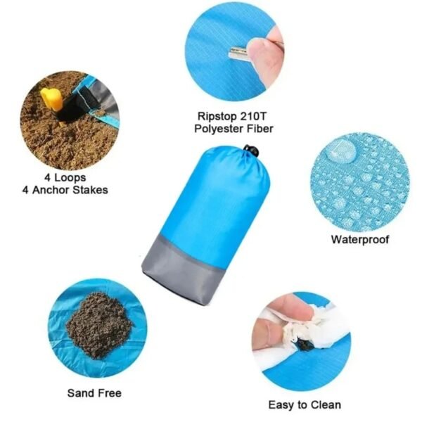 Waterproof Beach Camping Mat With Storage Bag - Image 6