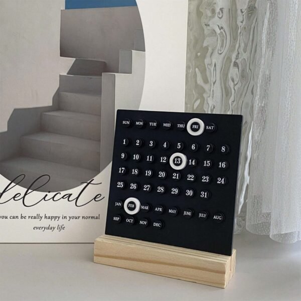 New 2025 Minimalist Wood Perpetual Calendar For Home Decoration - Image 3