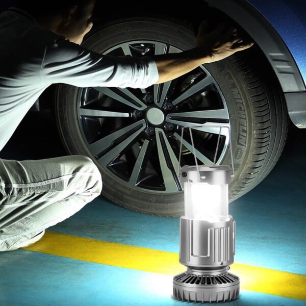 6in1 Camping Fan Light with LED Lantern, Rechargeable Battery, And Solar Power - Image 9