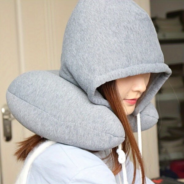 U Shape Travel Hooded Neck Pillow for Ultimate Comfort and Support - Image 10