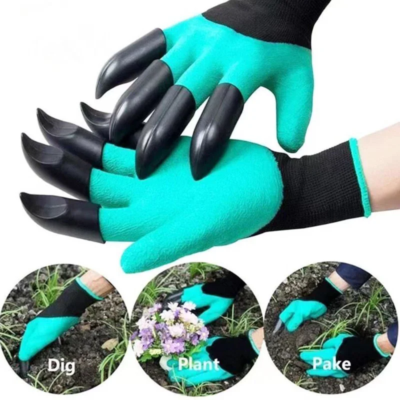 2 in 1 Protective Latex Claws Gardening Gloves