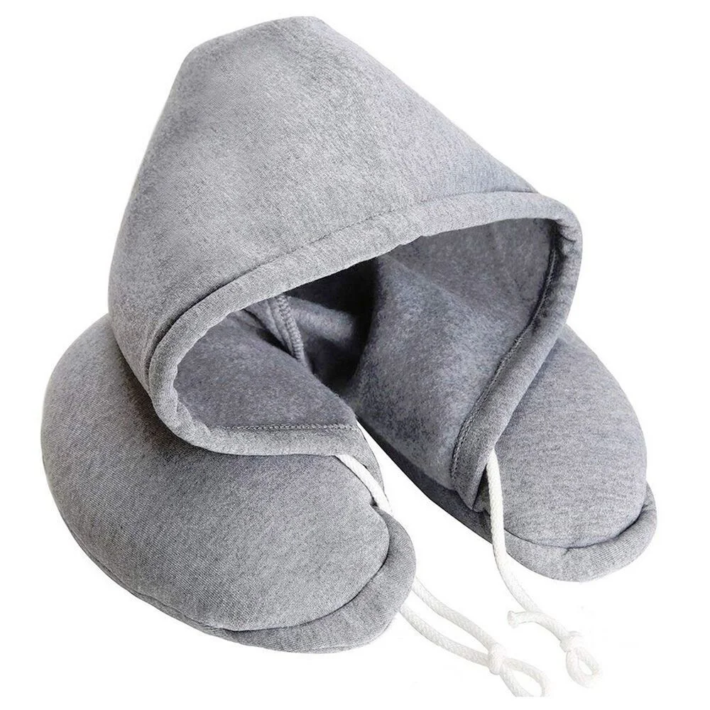 U Shape Travel Hooded Neck Pillow for Ultimate Comfort and Support