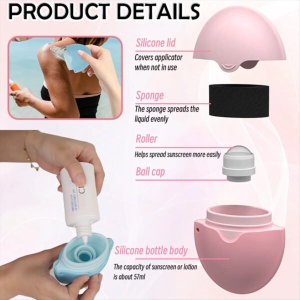 🔥Hot Sale🔥Silicone Roll-on Sponge Sunscreen Applicator - Image 4