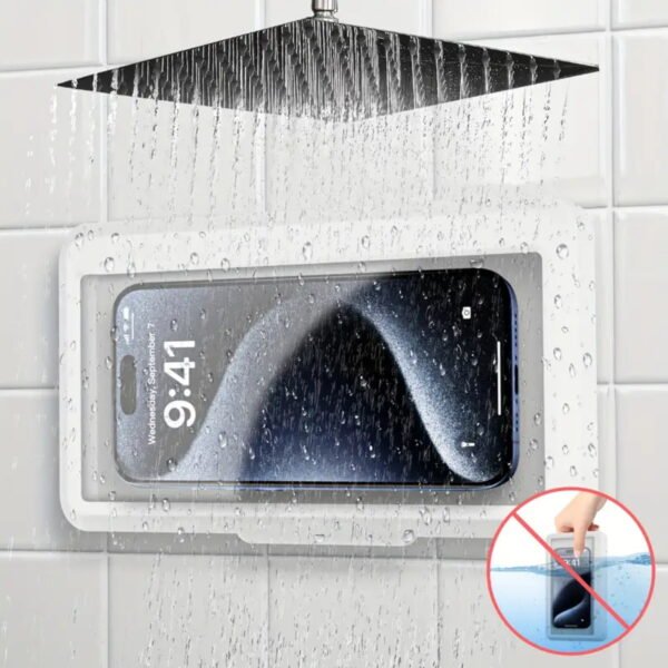 Wall Mounted Touchable Waterproof Phone Holder For Bathroom Shower - Image 6