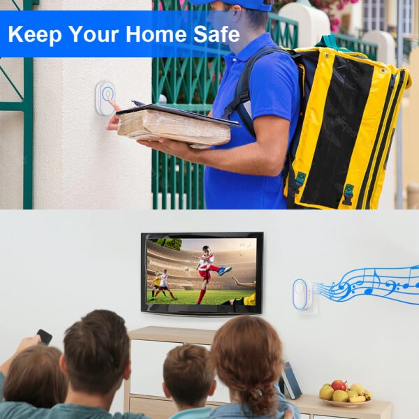 IP65 Waterproof Smart Wireless Doorbell With LED Light - Image 8