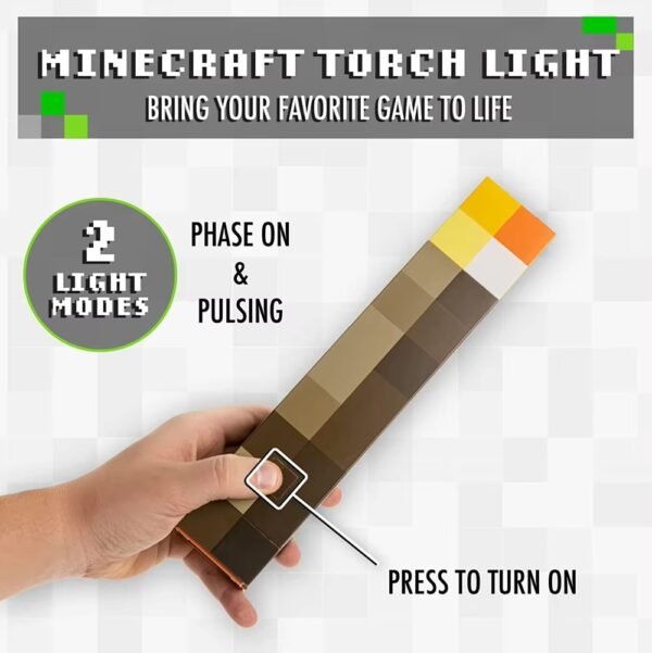 4 Colors Brownstone Minecraft Torch LED Light - Image 4