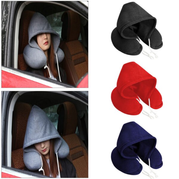 U Shape Travel Hooded Neck Pillow for Ultimate Comfort and Support - Image 8