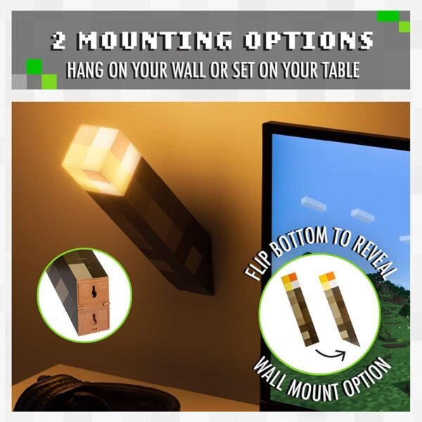 4 Colors Brownstone Minecraft Torch LED Light - Image 3
