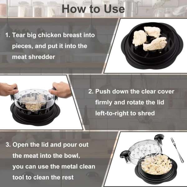 Professional Chicken & Meat Twist Shredder Tool - Image 3