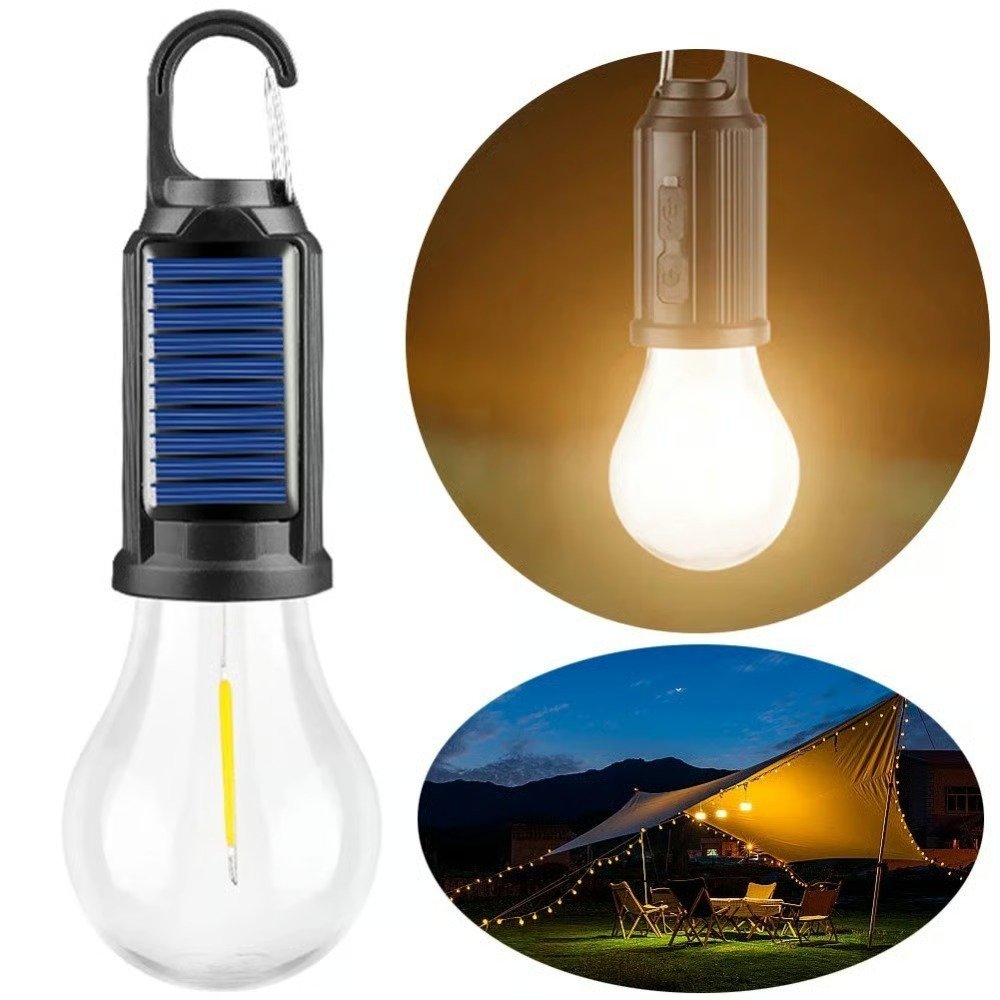 Outdoor Rechargeable Solar LED Camping Light With Mounting Hooks