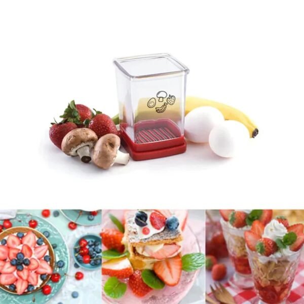 Multifunctional Fruit Slicer Cup With Push Plate, Kitchen Gadget - Image 5