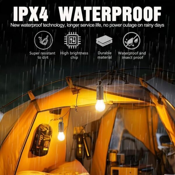 Outdoor Rechargeable Solar LED Camping Light With Mounting Hooks - Image 4