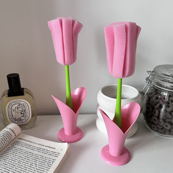 Cute Tulip Cup Brush, Ideal For Kitchen Cleaner - Image 2
