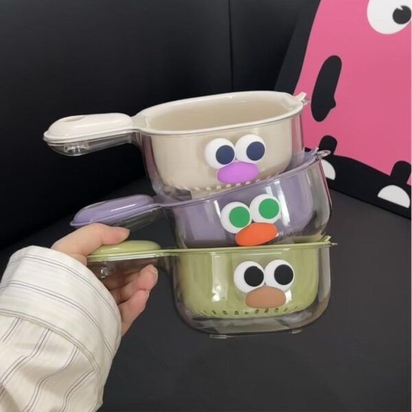 Double-Layer Veggie Drain Basket With Handle, Kitchen Tool - Image 6