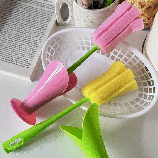 Cute Tulip Cup Brush, Ideal For Kitchen Cleaner - Image 7