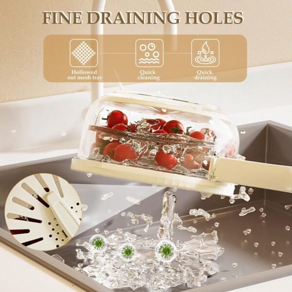 3-in-1 Multi-Use Colander Bowl For Quick & Easy Fruit & Veggie Washer & Strainer - Image 2