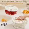 3-in-1 Multi-Use Colander Bowl For Quick & Easy Fruit & Veggie Washer & Strainer