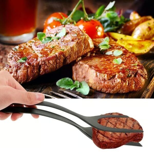 2in1 Grip Flip Tongs, Kitchen Gadget Accessories - Image 4