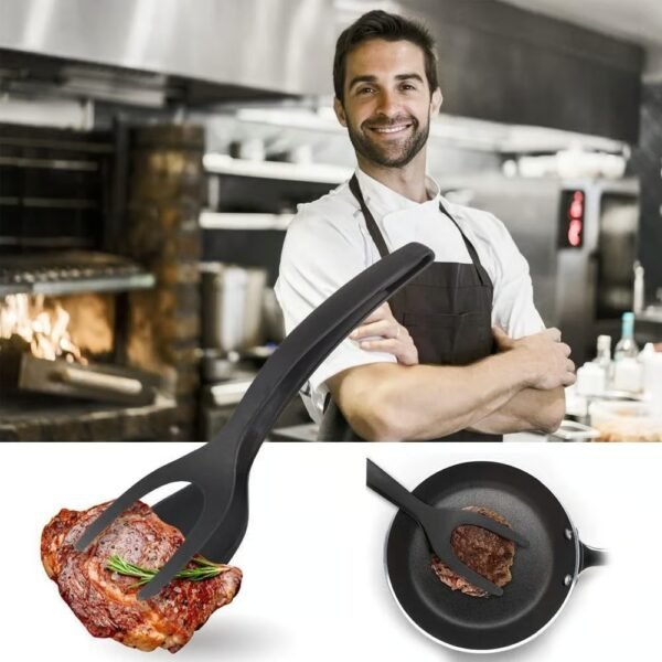 2in1 Grip Flip Tongs, Kitchen Gadget Accessories - Image 3